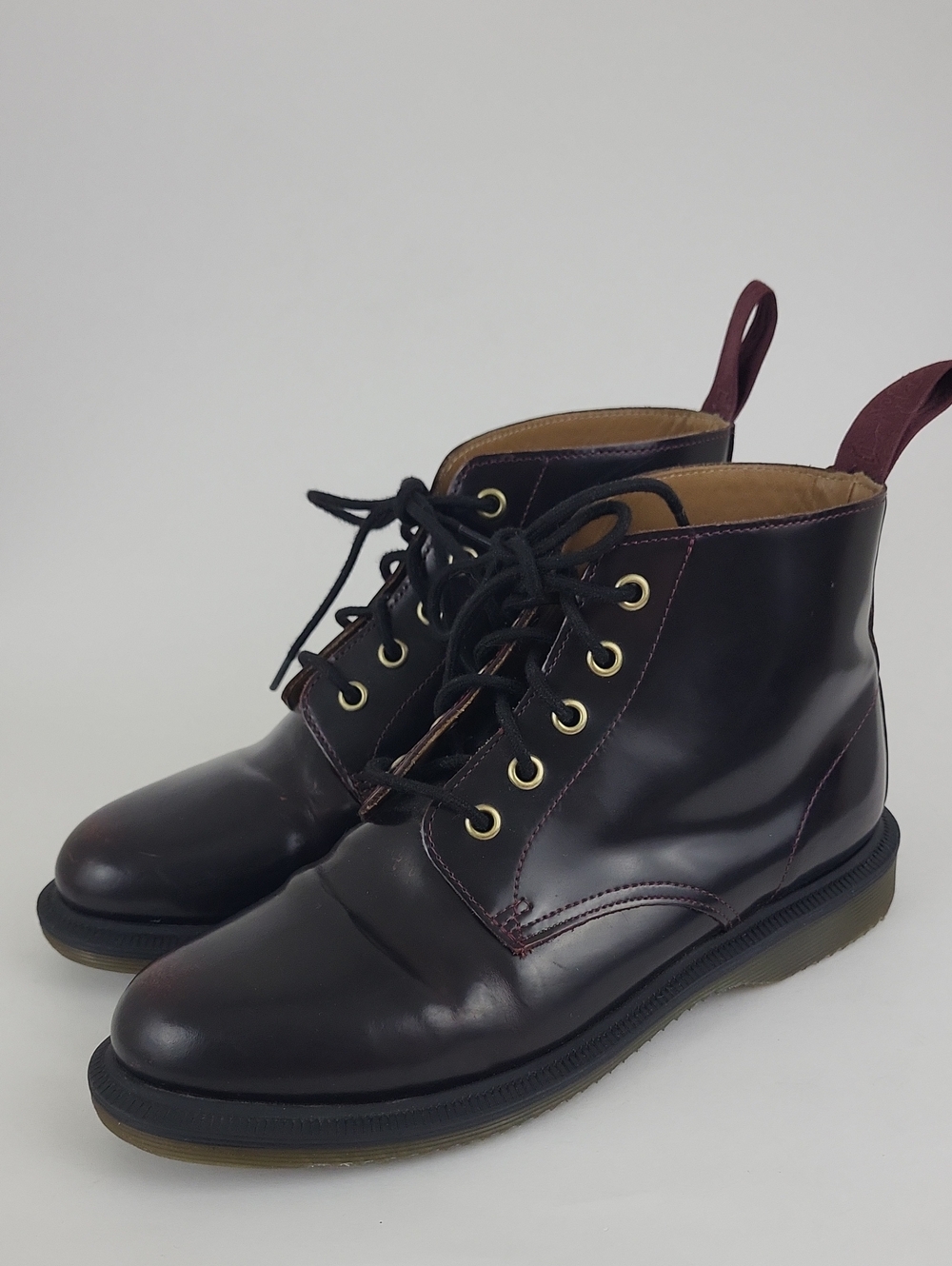 Dr Martens Womens Emmeline Cherry Red Arcadia Leather Ankle Boots EU 38/ US 7